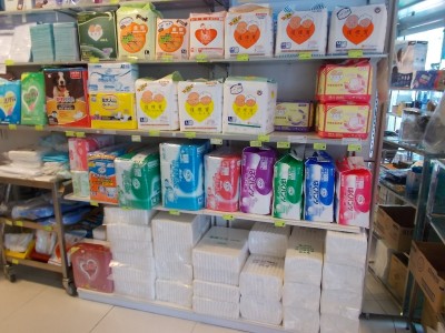 Diapers on shelves.JPG